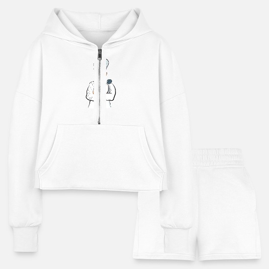 bbq barbecue grillen burger beef bacon steak spare Women’s Cropped Hoodie & Jogger Short Set