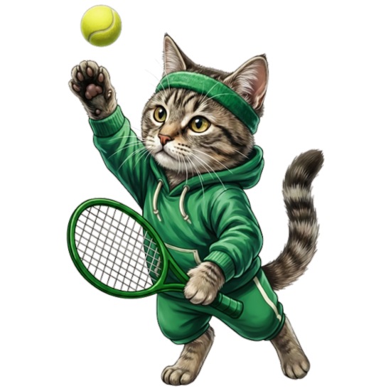 Funny Cute Cat Playing Tennis Cartoon Animal Infant Baby Rib Dress