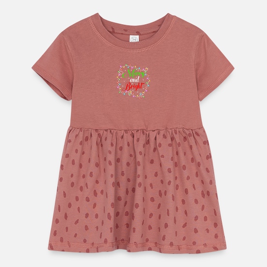Merry and Bright Christmas Infant Baby Rib Dress