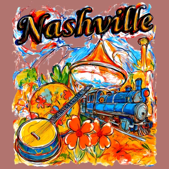 Nashville, Bright Collage Infant Baby Rib Dress