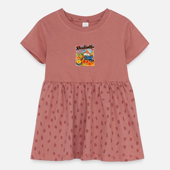 Nashville, Bright Collage Infant Baby Rib Dress