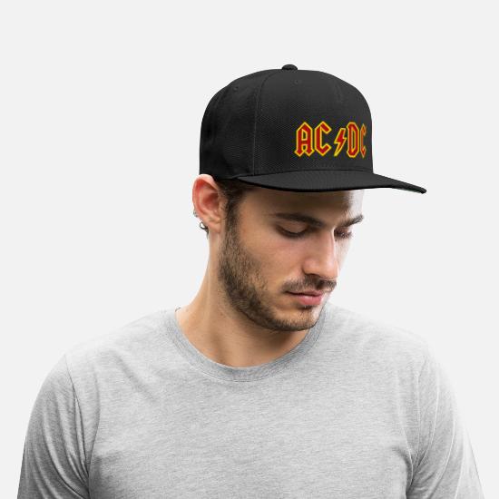 AC/DC Logo In Red And Yellow Snapback Baseball Cap