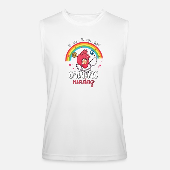 Cartoon Heart Cardiac Nurse Gift Men’s Performance Sleeveless Shirt