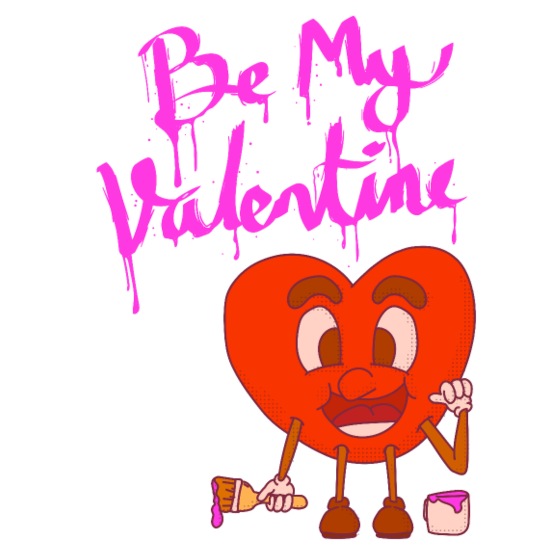 be my valentine heart mascot cartoon style Men’s Performance Sleeveless Shirt