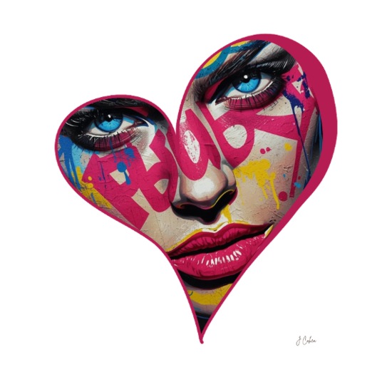 Graffiti Heart Portrait Men's Moisture Wicking Performance Long Sleeve T-Shirt