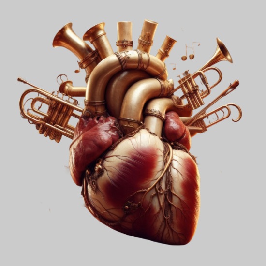 Baroque Musical Heart - Anatomical Instrument Bella + Canvas Unisex Short