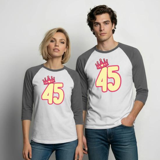 45Th Queen Happy Party Crown Unisex Baseball T-Shirt