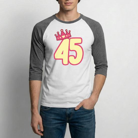 45Th Queen Happy Party Crown Unisex Baseball T-Shirt