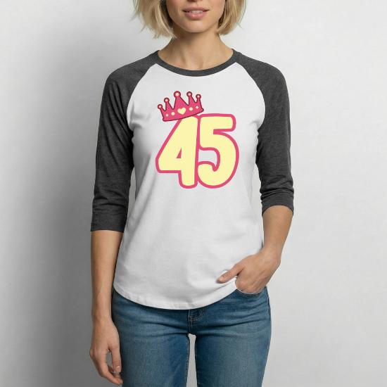 45Th Queen Happy Party Crown Unisex Baseball T-Shirt