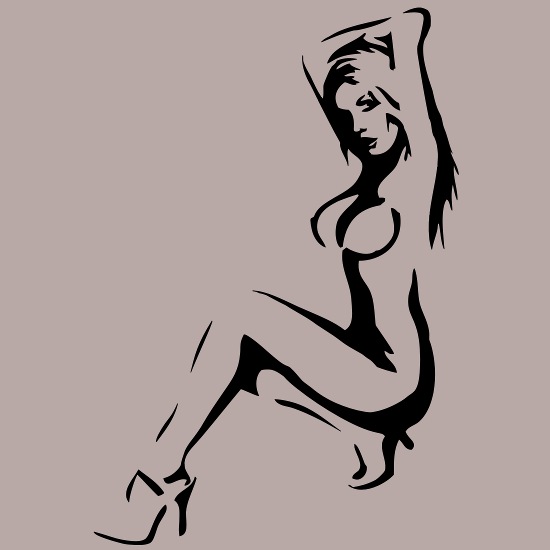 Naked lady provocatively stripping Throw Pillow Cover 18” x 18”