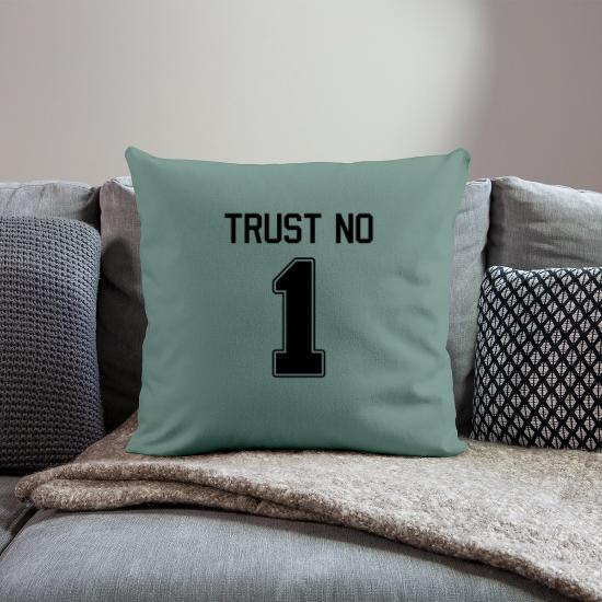 Trust no 1 provocation as a jersey number Throw Pillow Cover 18” x 18”