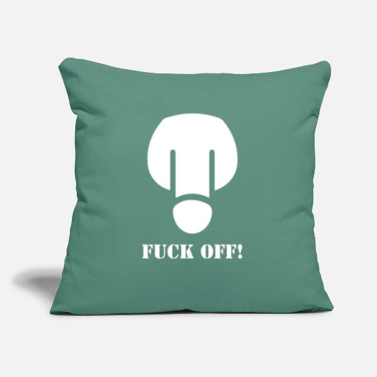 fuck off penis middle finger stinky provocative no Throw Pillow Cover 18” x 18”