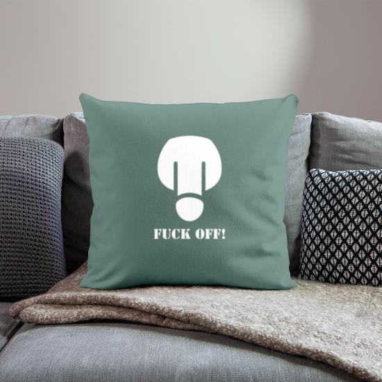 fuck off penis middle finger stinky provocative no Throw Pillow Cover 18” x 18”