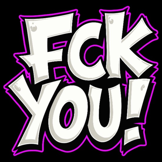 FCK YOU lettering provocative statement Throw Pillow Cover 18” x 18”