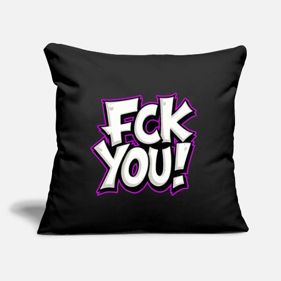 FCK YOU lettering provocative statement Throw Pillow Cover 18” x 18”