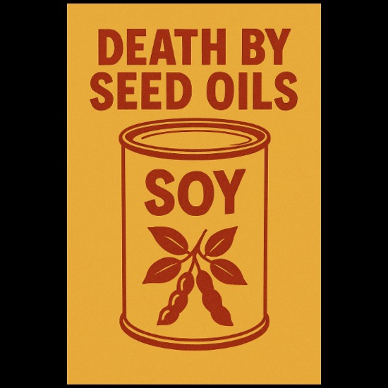 Death By Seed Oils Soy Can Throw Pillow Cover 18” x 18”