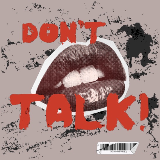 Bold Lips and Provocative Text T-Shirt Throw Pillow Cover 18” x 18”