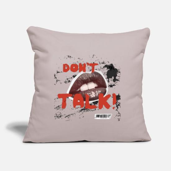 Bold Lips and Provocative Text T-Shirt Throw Pillow Cover 18” x 18”