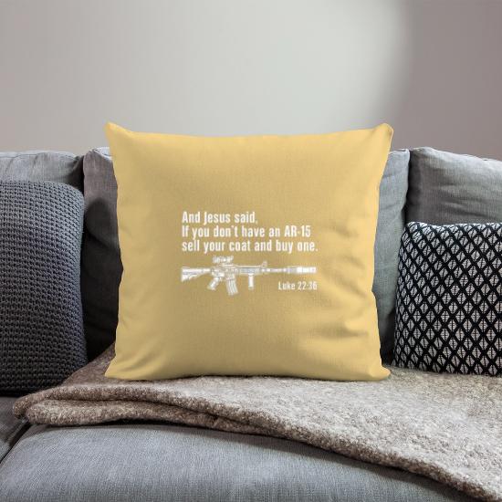Biblical AR-15 Satire Throw Pillow Cover 18” x 18”