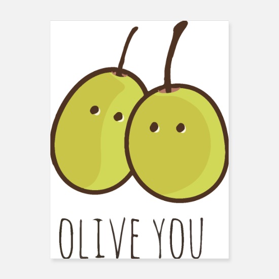 I Love You (Olive You) cute Poster 18x24