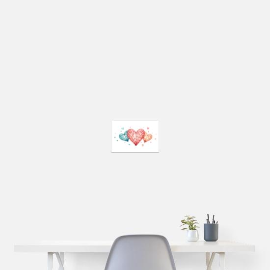Love Hearts Shape Painting Print Poster 12x8