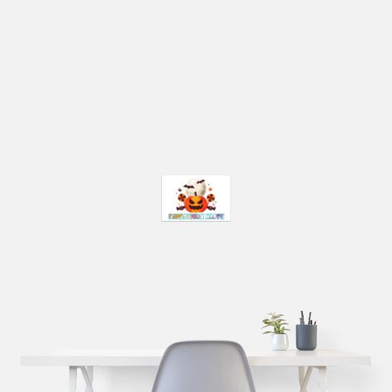 __2 Happy Halloween – Cute Spooky Fall Design Poster 12x8