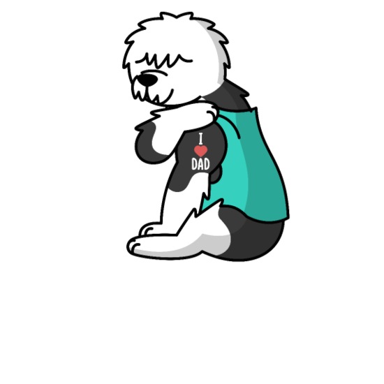 I Love Dad Old English Sheepdog Rectangle Magnet