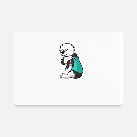 I Love Dad Old English Sheepdog Rectangle Magnet