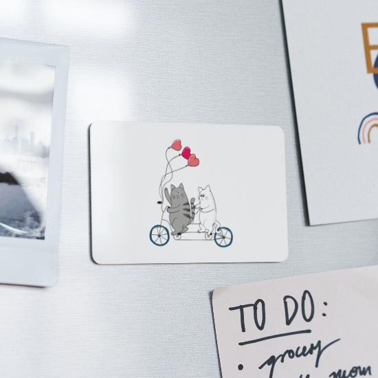 Cats on a bicycle Rectangle Magnet