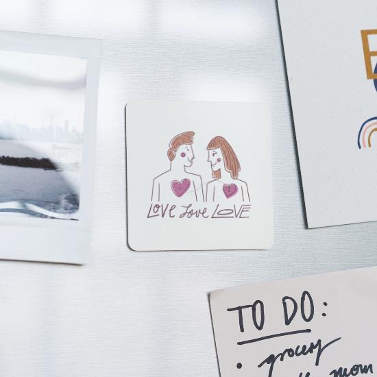 love love love Square Magnet