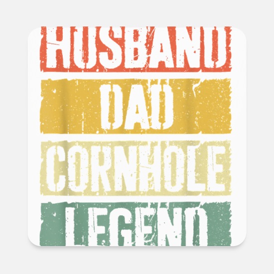 Husband Dad Cornhole Legend Square Magnet