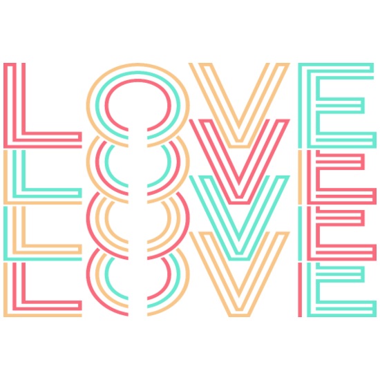 Love Love Love Rectangle Magnet