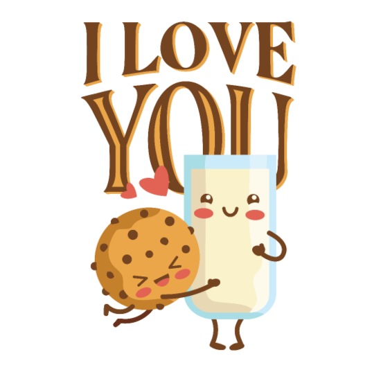 I love you cookie with milk glass Rectangle Magnet