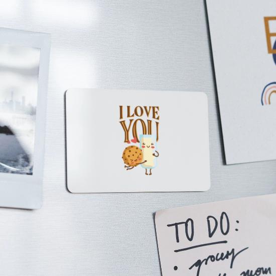 I love you cookie with milk glass Rectangle Magnet