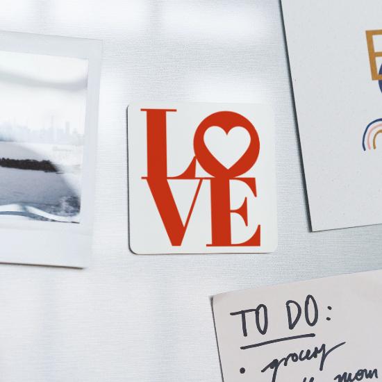 LOVE, LOVE, LOVE. Square Magnet