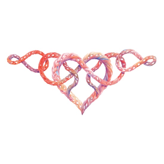 Rope Love Heart Shape Print Rectangle Magnet