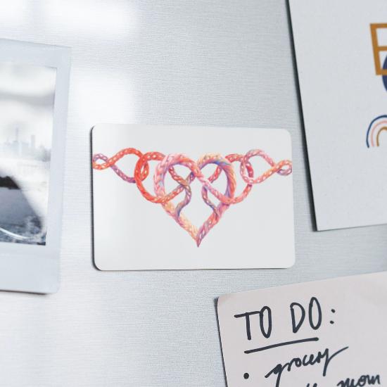 Rope Love Heart Shape Print Rectangle Magnet
