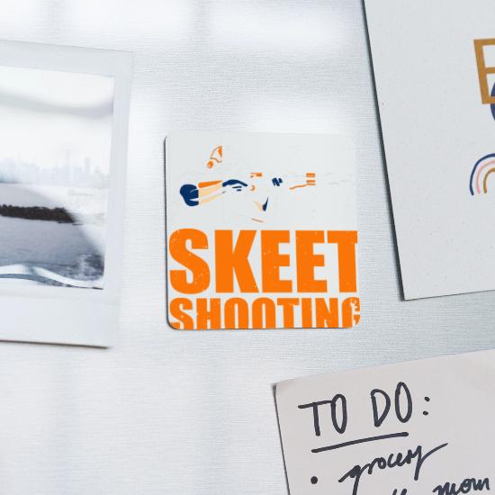Skeet Shooting Sports Clay Pigeon Square Magnet
