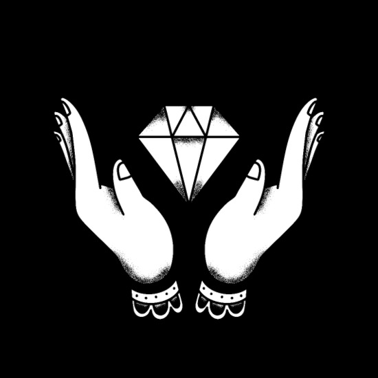 Diamond in hand jewelry luxury bling bling Women's V-Neck T-Shirt
